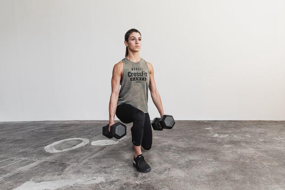 Débardeurs NOBULL Femme Vert Camouflage - NOBULL Crossfit Games® 2021 High-Neck,France (9032-OQXJZ)